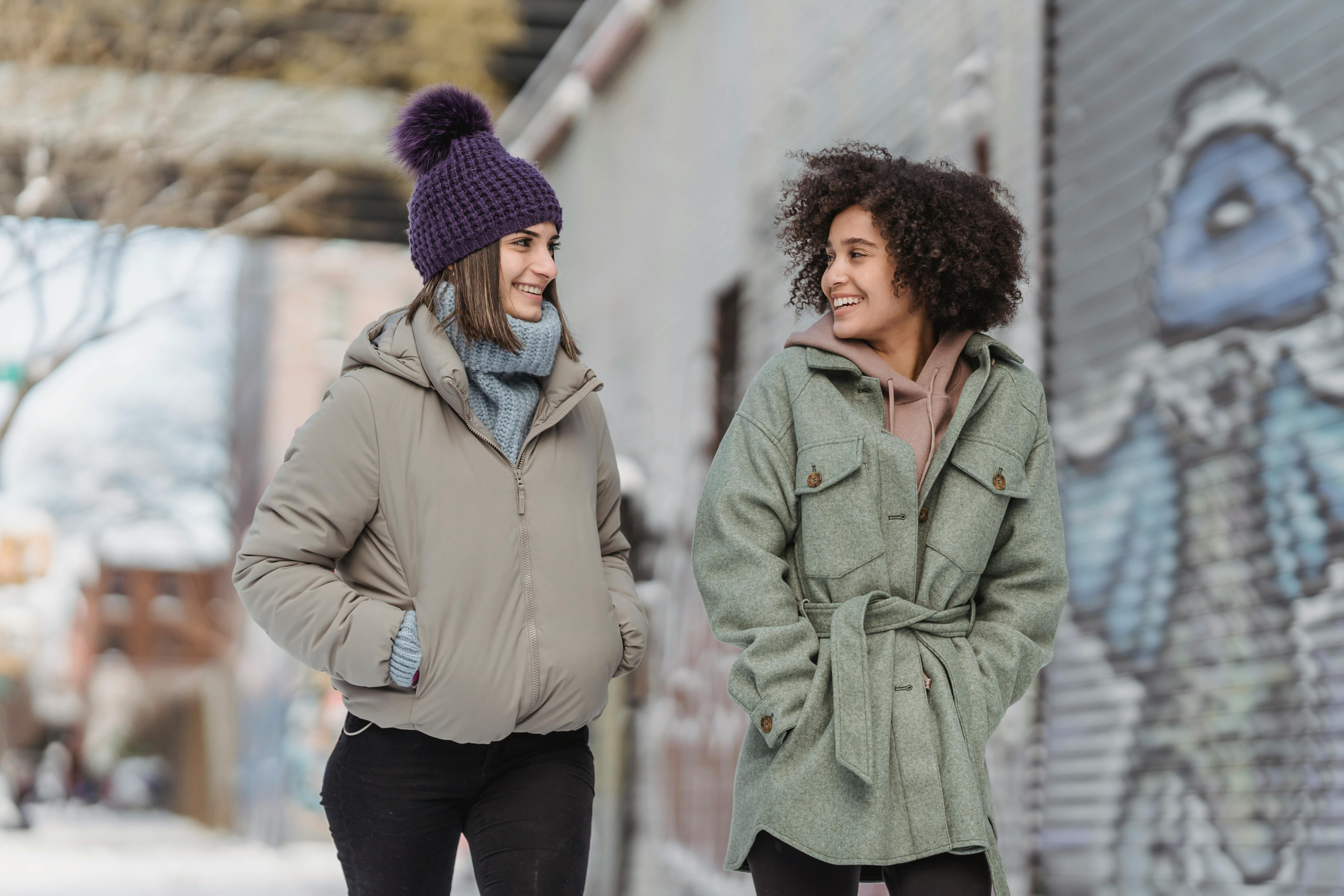 Two women walking